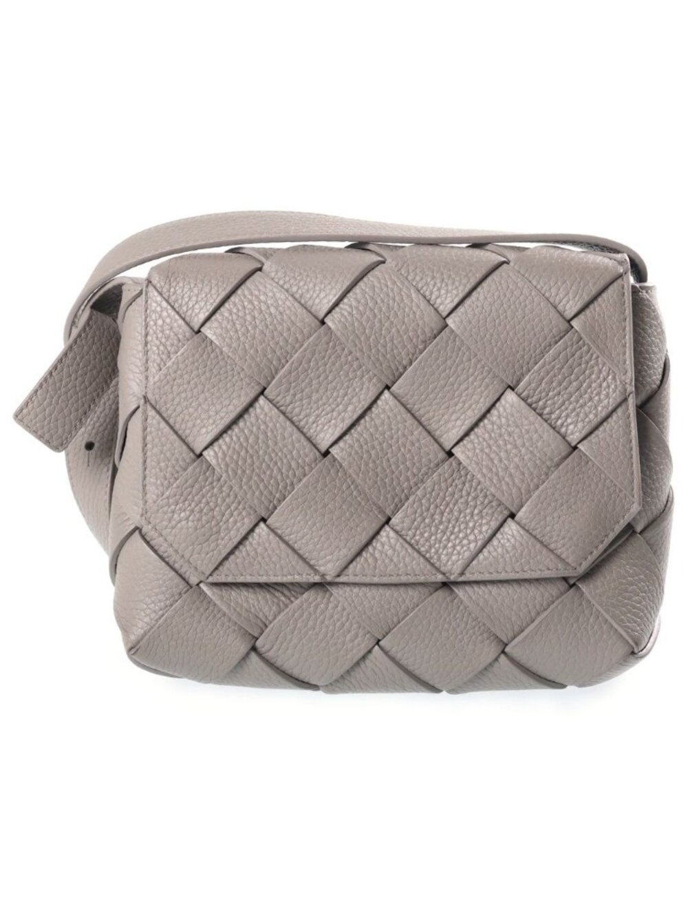 Bottega Veneta Diago Intrecciato Gray Leather Shoulder Bag